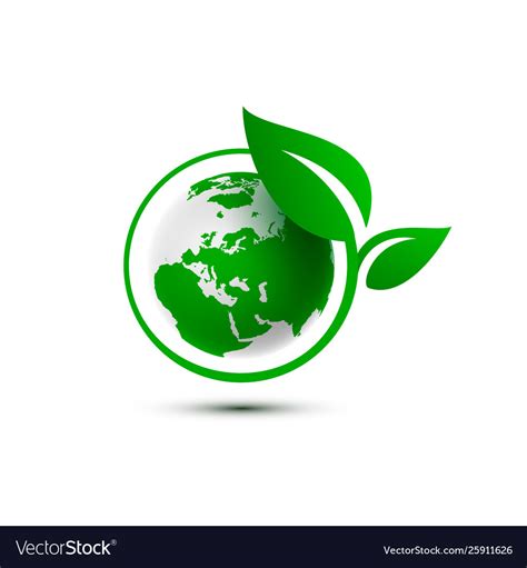 Ecology Organic Green Planet Earth Sign Royalty Free Vector