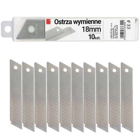 Ostrza wymienne 18mm do noża łamanego nożyka tapeciaka 10szt 7933159