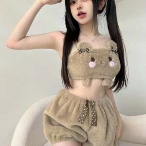 Kawaii Japanese Cartoon Bear Plush Lingerie Set Kawaii Fashion Shop Cute Asian Japanese