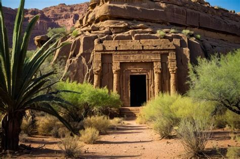 Premium Photo | Ancient temple structure in desert landscape