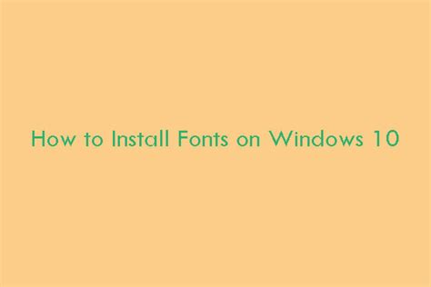 how to install fonts in win 10