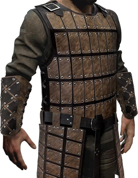 Hiifeuer Medieval Studded Leather Armor With Thigh Armor