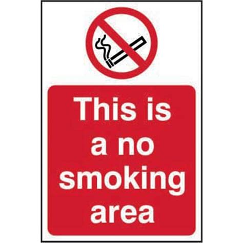 This Is A No Smoking Area Sign Self Adhesive Vinyl 400mm X 600mm RSIS