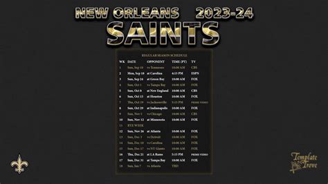 New Orleans Saints Wallpaper Schedule