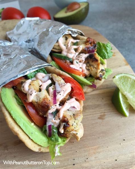 Cilantro Lime Grilled Chicken Naan Wraps With Sriracha Yogurt Sauce