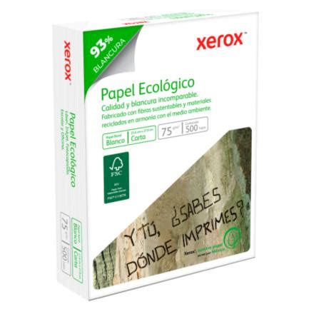 M Papel Cortado Xerox Bond Ecol Gico Gr Carta Blancura