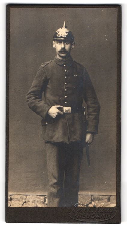 Fotografie Alfred Lucas Neudamm Portrait Soldat In Feldgrau Uniform