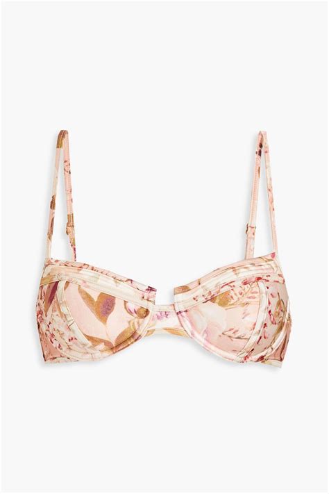 ZIMMERMANN Rosa Floral Print Underwired Bikini Top THE OUTNET