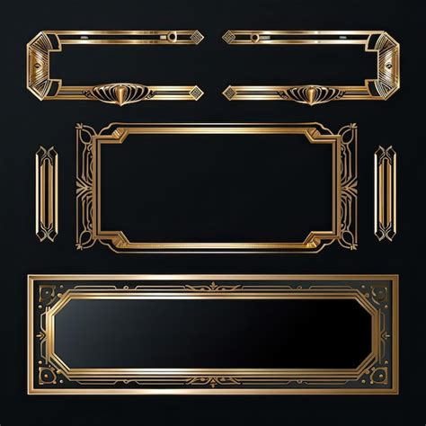 Premium AI Image | Set of gold frames Decorative elements for design ...