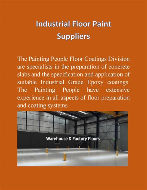 Industrial floor paint suppliers by thepaintingpeople - Issuu