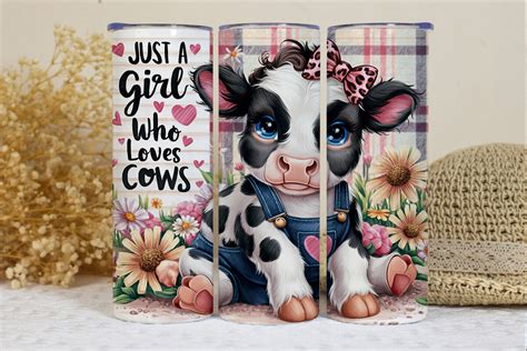 Just A Girl Who Loves Cows Tumbler PNG Graphic By BonnyDesign