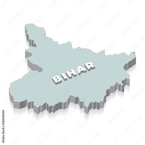 3d map of Bihar, state of India Stock Vector | Adobe Stock