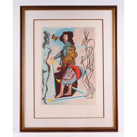 Salvador Dali Signed Le Courtier Fire Of Swords Papillons