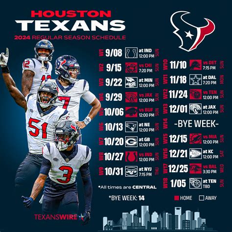 Houston Texans 2024 Schedule Downloadable Wallpaper