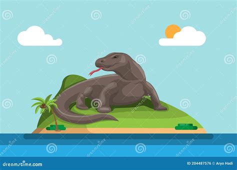 Komodo Cartoon For You Design Stock Image | CartoonDealer.com #73388563