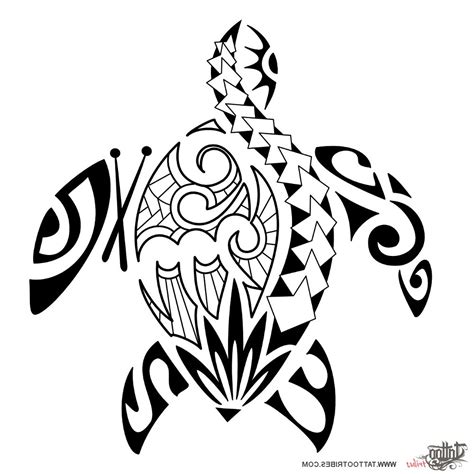 Polynesian Tribal Turtle Tattoo Designs Sketch Coloring Page