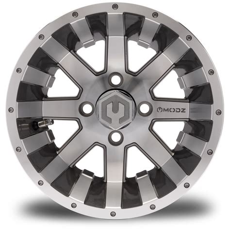 Modz® Assault Machined Gunmetal 12x7 Golf Cart Wheel