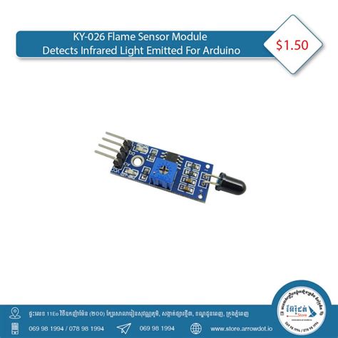 KY 026 Flame Sensor Module Detects Infrared Light Emitted Arrowdot Store