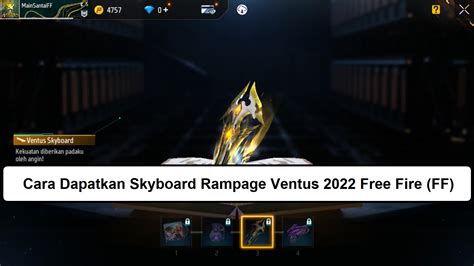 Cara Dapatkan Skyboard Rampage Ventus Free Fire Ff Esportsku