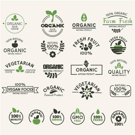 Organic and Natural Food Label Collection - Cosmetic Labels by Blue ...