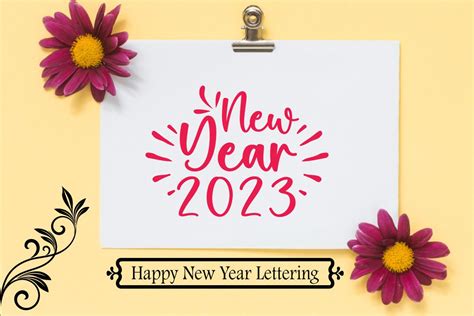 Happy New Year Lettering Design Graphic by DesignHub99 · Creative Fabrica