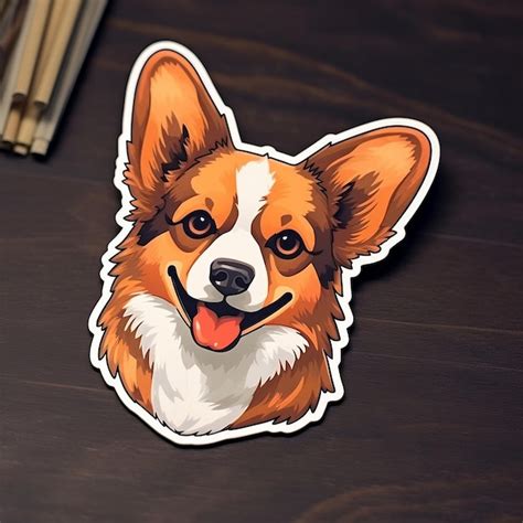 Premium Ai Image Sticker Of A Dog Generative Ai