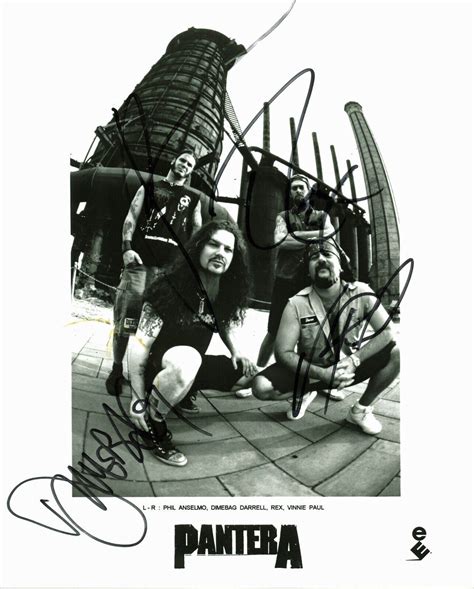 Pantera Promo Vinny Paul Dimebag Darrel Signed 85x11 Signed Photo