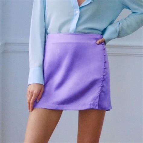 Zara Skirts Rare Zara Plus Size Lavender Purple Satin Side Slit