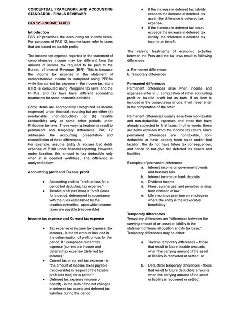 Cfas Reviewer Conceptual Framework And Accounting Standards Finals