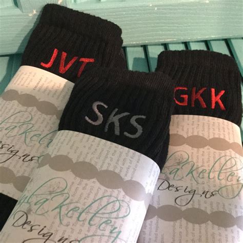 Men's Custom Monogrammed black Casual Socks Custom