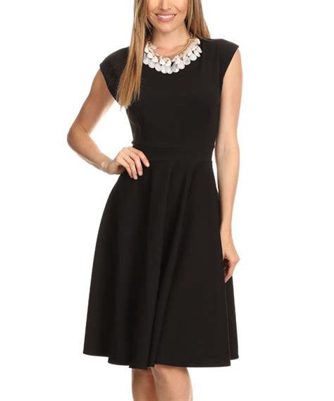 Black Fit And Flare Dress Fit Flare Dress Dresses Womens Dresses