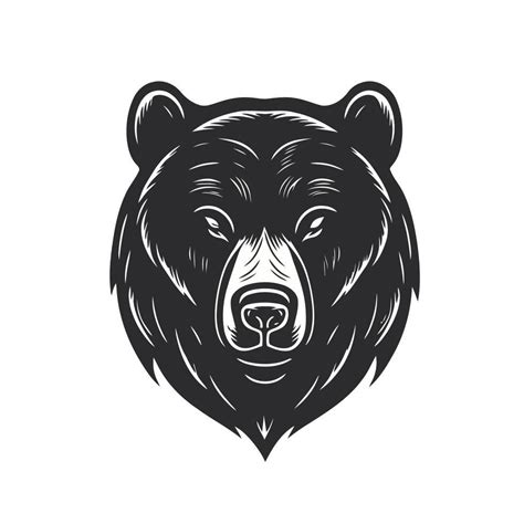 Black and White Bear Logo