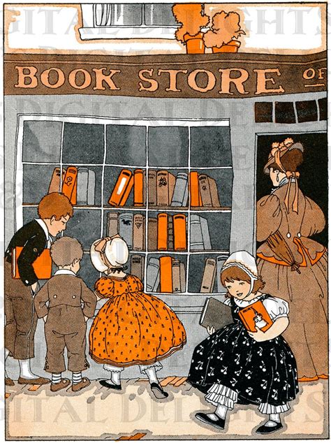 Wonderful BOOKSTORE. Vintage Books ILLUSTRATION. Reading - Etsy | Book ...