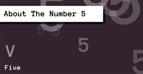 About The Number 5