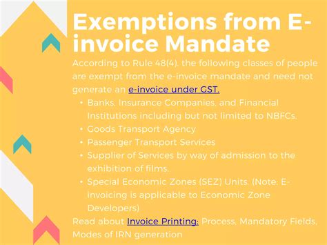 E Invoice Exemption Declaration Functionality Made Available PPT