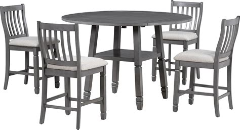 Amazon Merax Wood Counter Height Dining Table Set With Chairs For