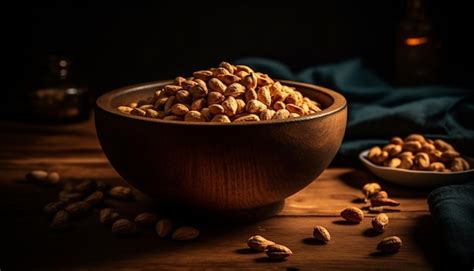 Free Photo Nutty Snack Bowl Cashews Almonds Walnuts Pecans Generated