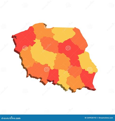 Poland Political Map Of Administrative Divisions Stock Photo