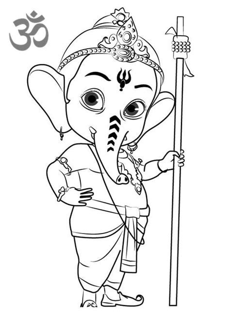 Color Pencil Ganesh Coloring Pages