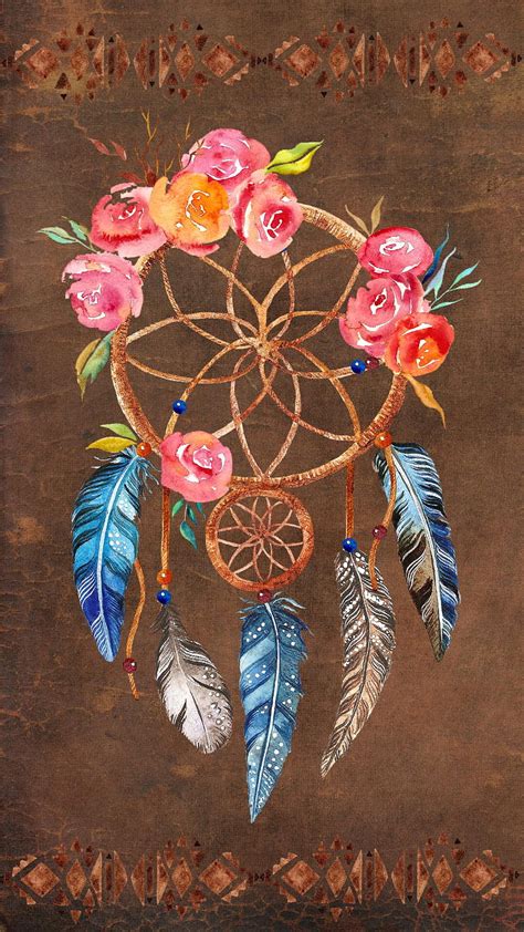 Catch Your Dreams Abstract Art Boho Dreamcatcher Tribal HD Phone