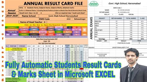 How To Make Students Marks Sheet In Excel Fully Automatic Result