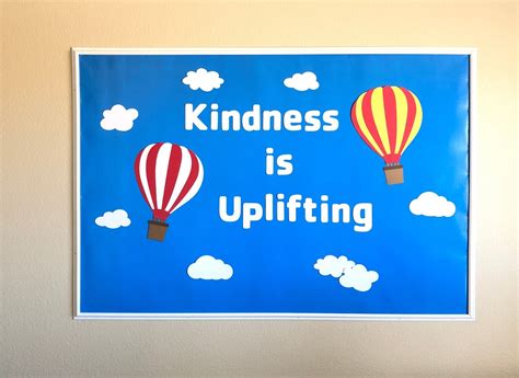 Hot Air Balloon Bulletin Board Set Kindness Bulletin Board Etsy