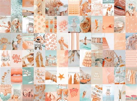 Peach Aesthetic Wall Collage Light Colors Wall Collage Kit - Etsy