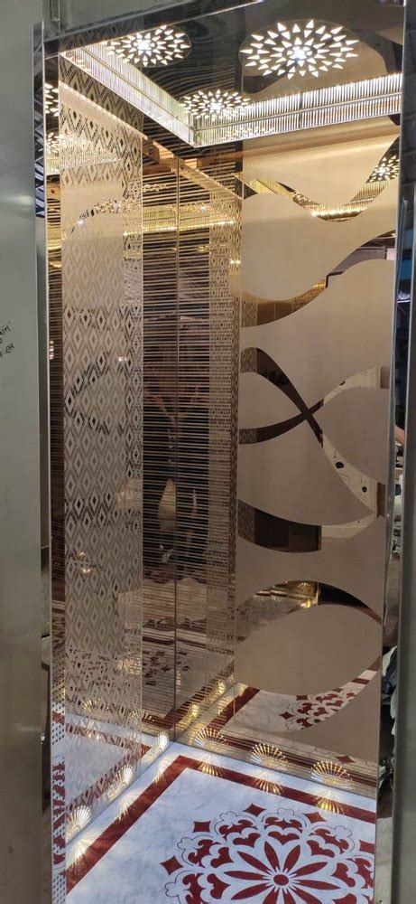 Metal Finish Stainless Steel Ss Passengers Golden Design Elevator Cabin