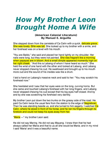 brother leon brought home  wife   brother leon brought
