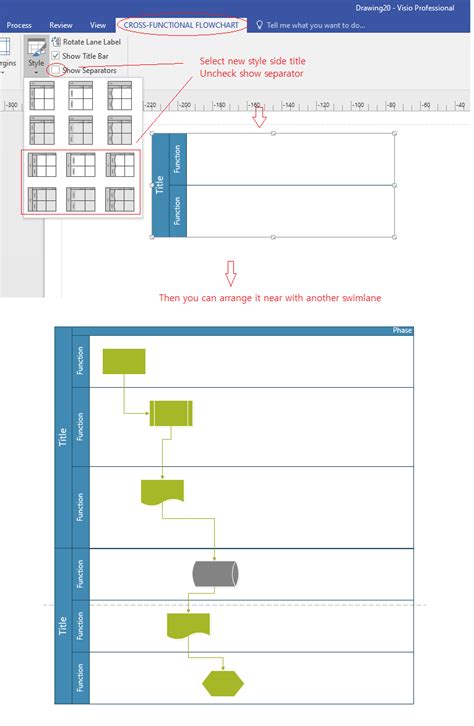 How To Nest Swimlanes In A Cross Functional Flowchart Visio 2013 Super User