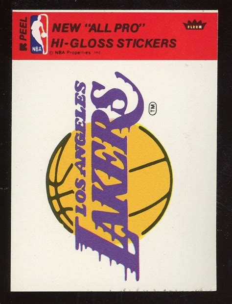 Fleer Nba Hi Gloss Sticker Los Angeles Lakers Trading Card