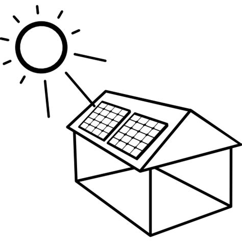 Icono De Casa Con Panel Solar Instalado