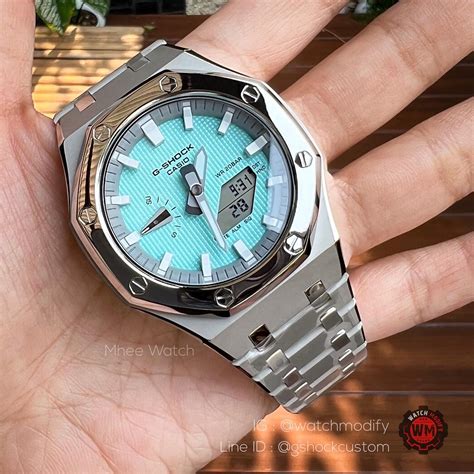 G Shock Casioak Ap Grey Tiffany Blue Dial Twotone Steel Special Edition