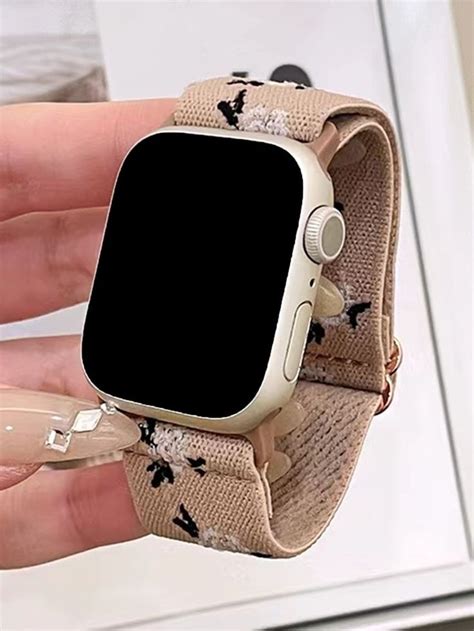 Flower Print Watchband Compatible With Apple Watch Montre Bracelet